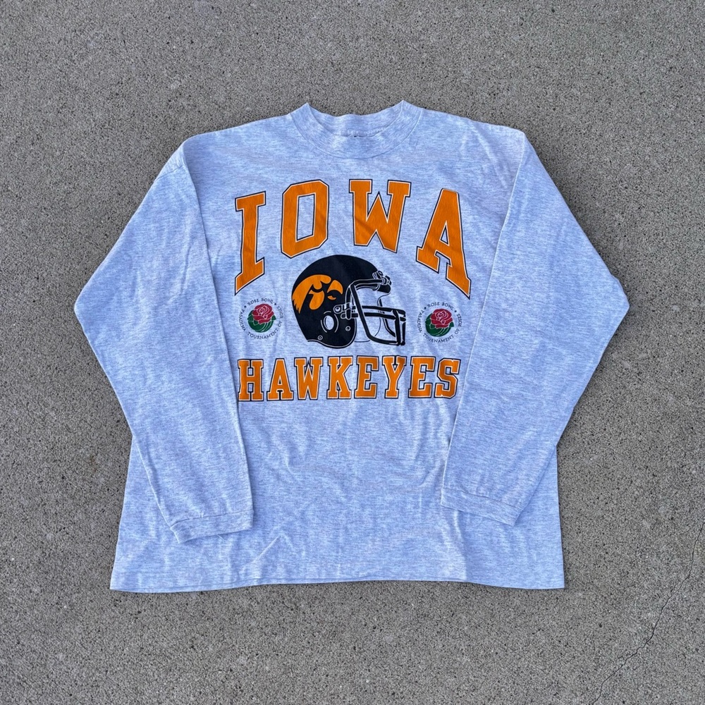 Vintage 1991 Galt Sand Iowa Hawkeyes Rose Bowl NCAA Long Sleeve T-Shirt XL
